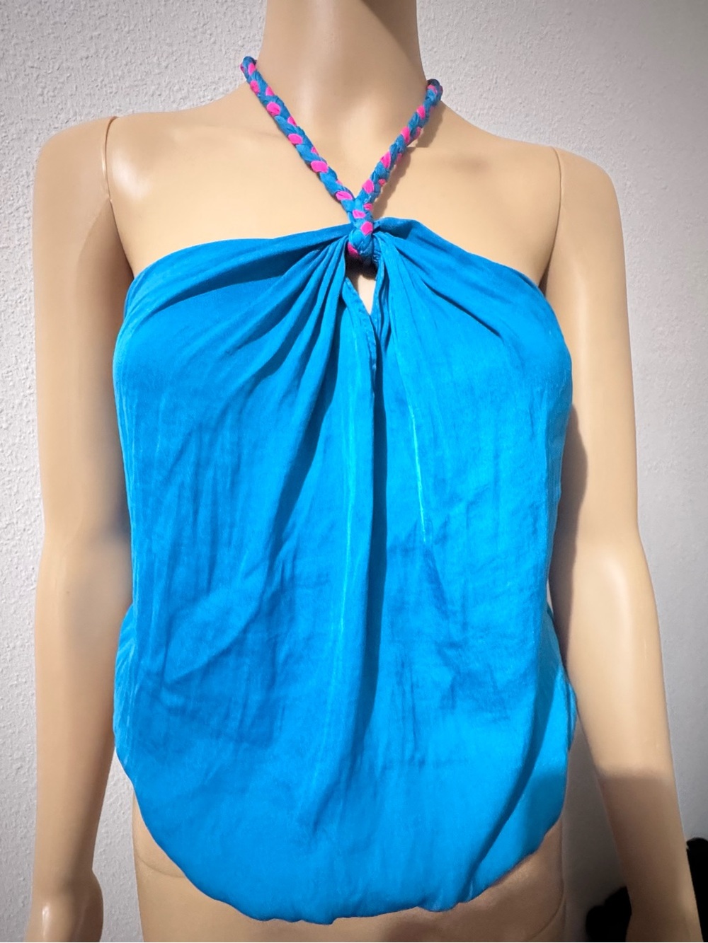 Bright Blue Halter Neck Women’s Top